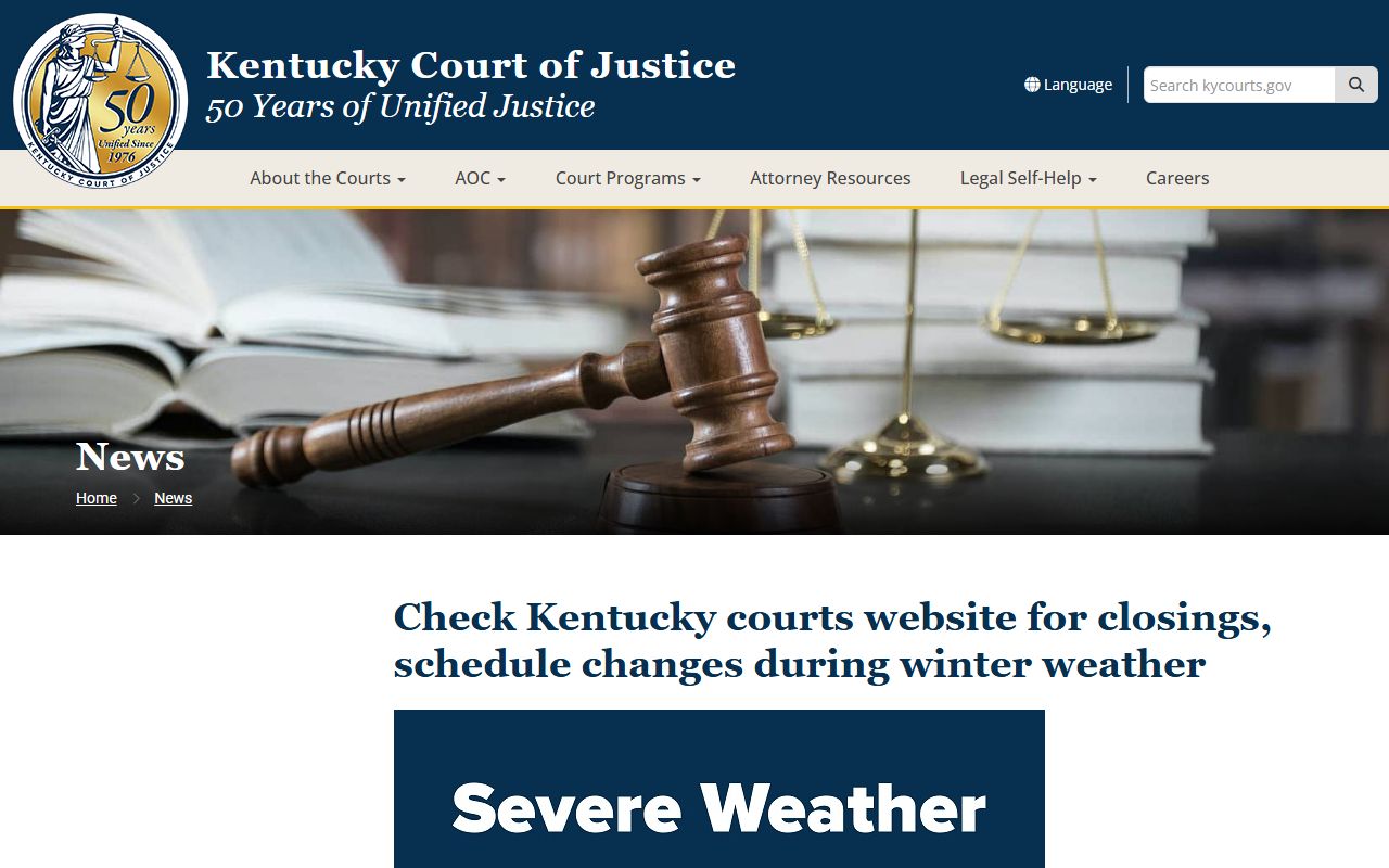 Carter County court dockets KCOJ closure and schedule notice