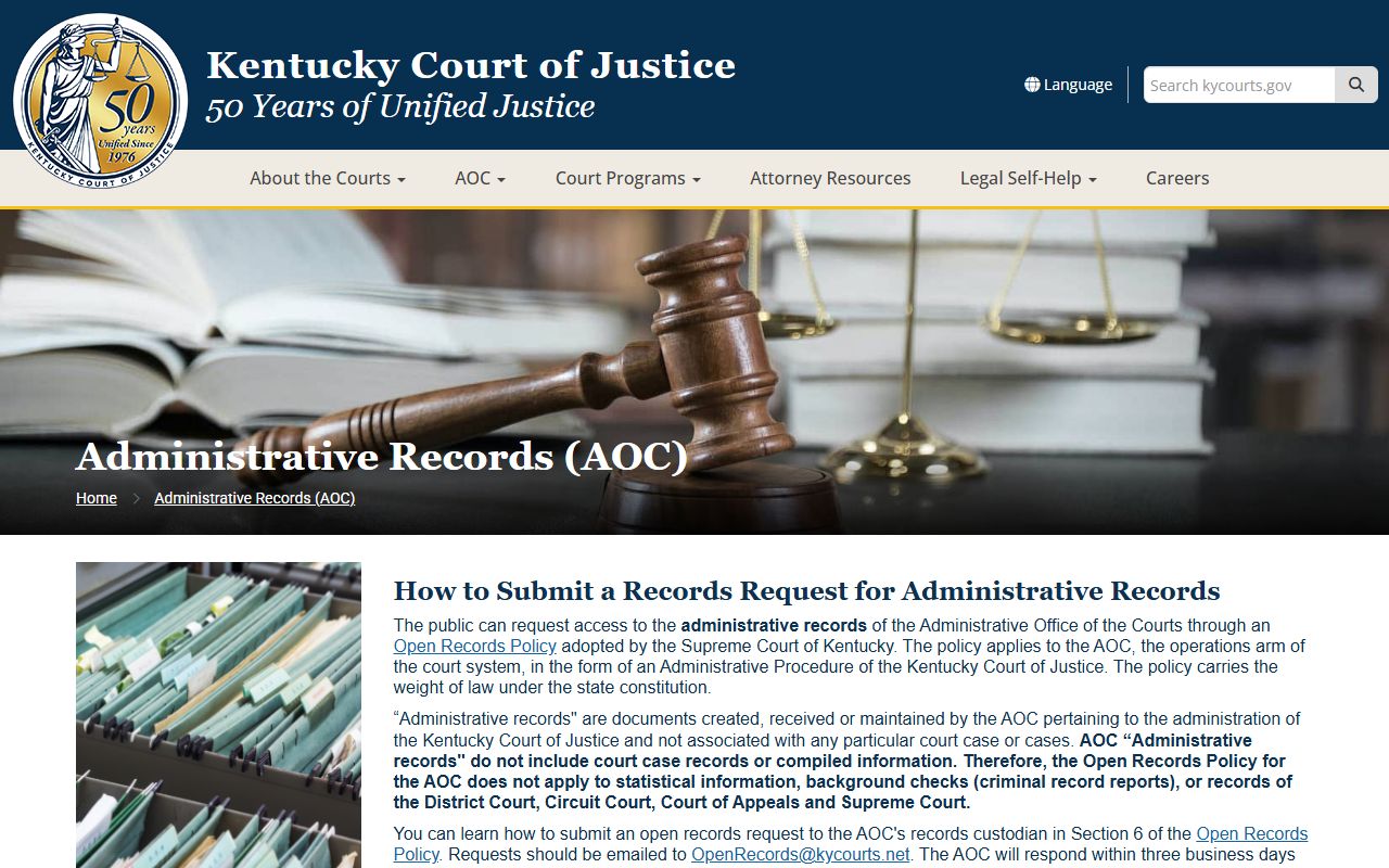 Carter County court records AOC administrative records distinction