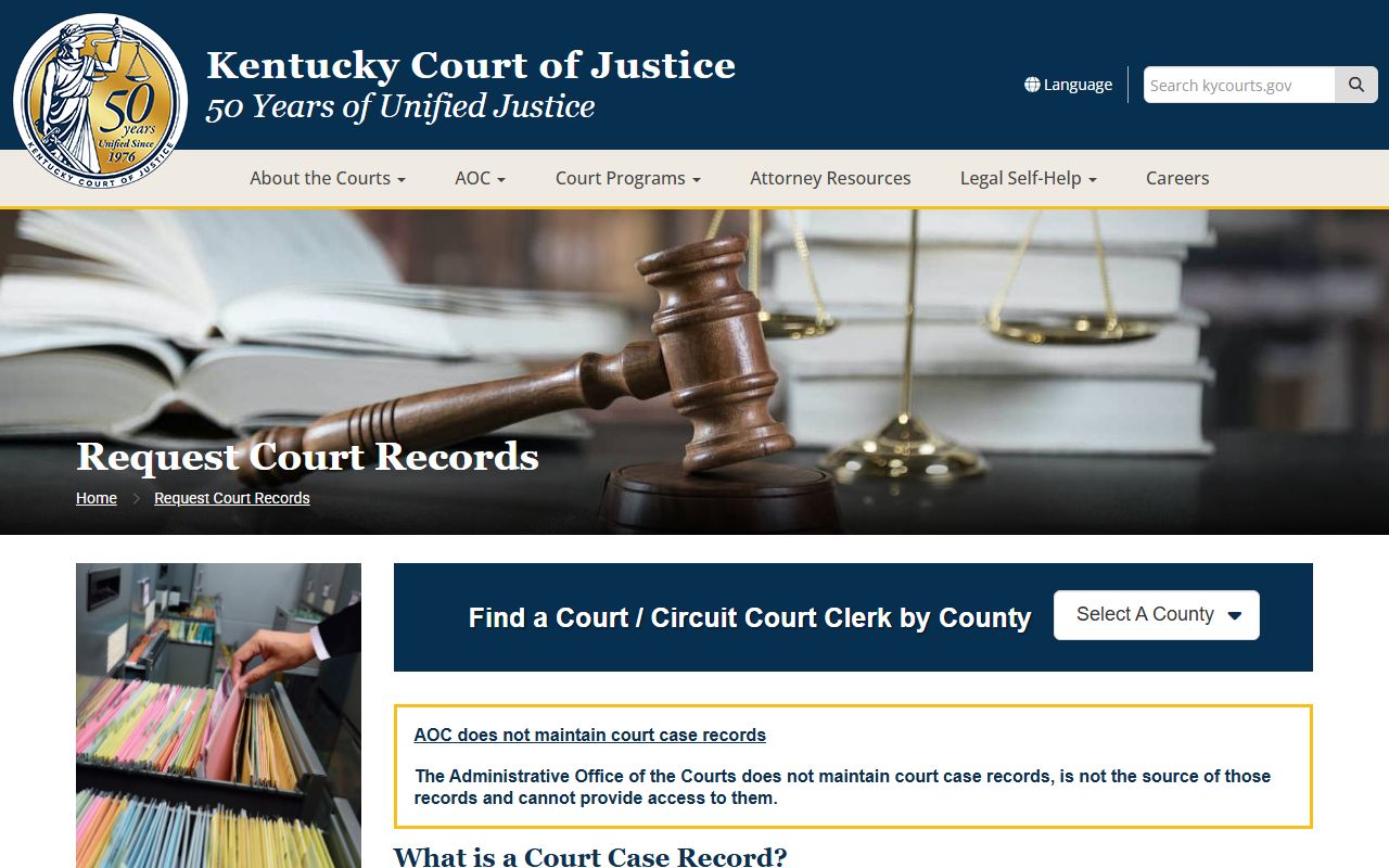 Carter County court records request instructions from Kentucky Court of Justice