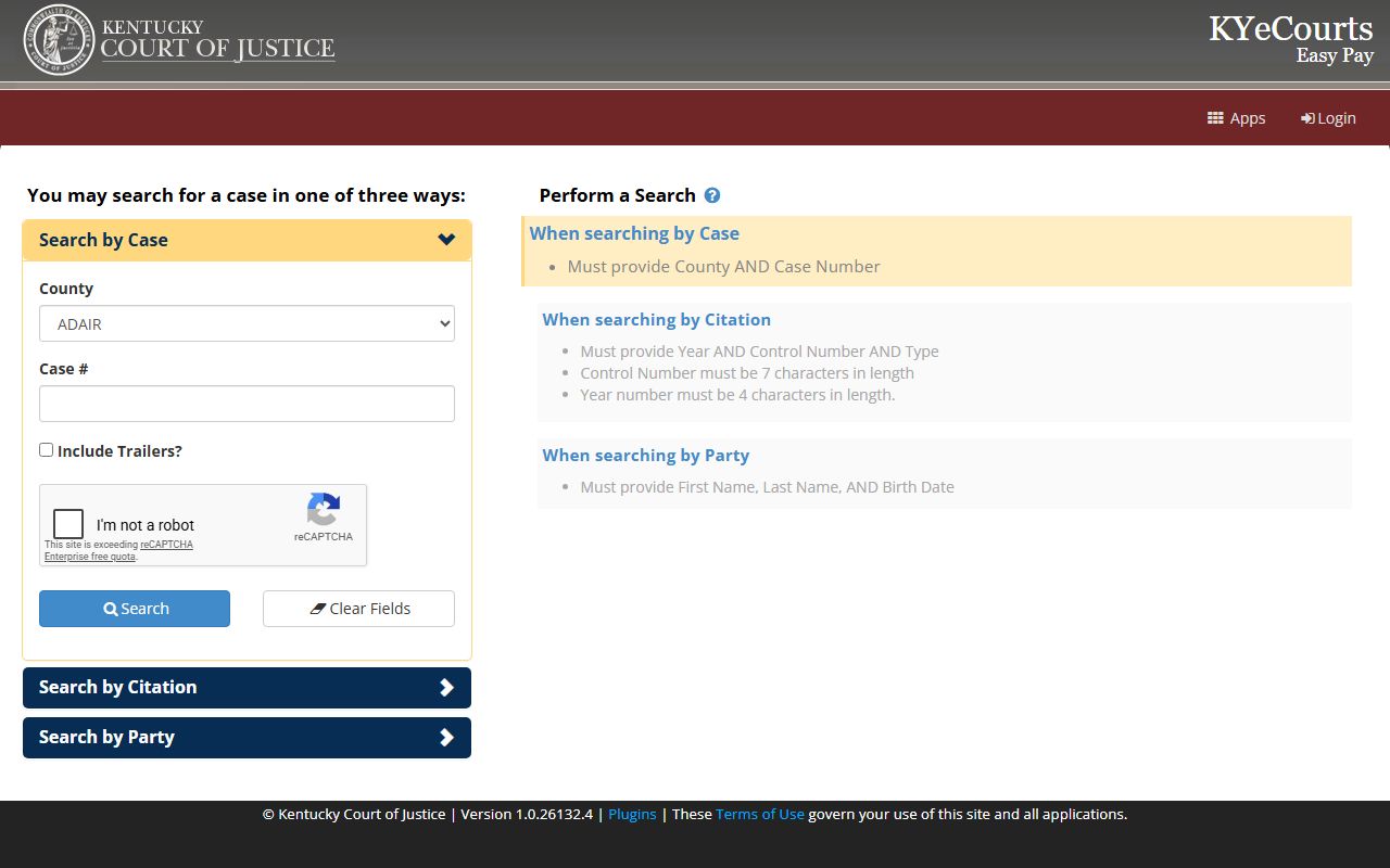 Carter County traffic court records ePay citation search portal