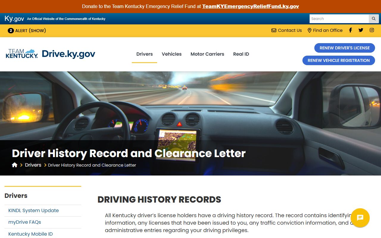 Carter County traffic court records Kentucky driver history options