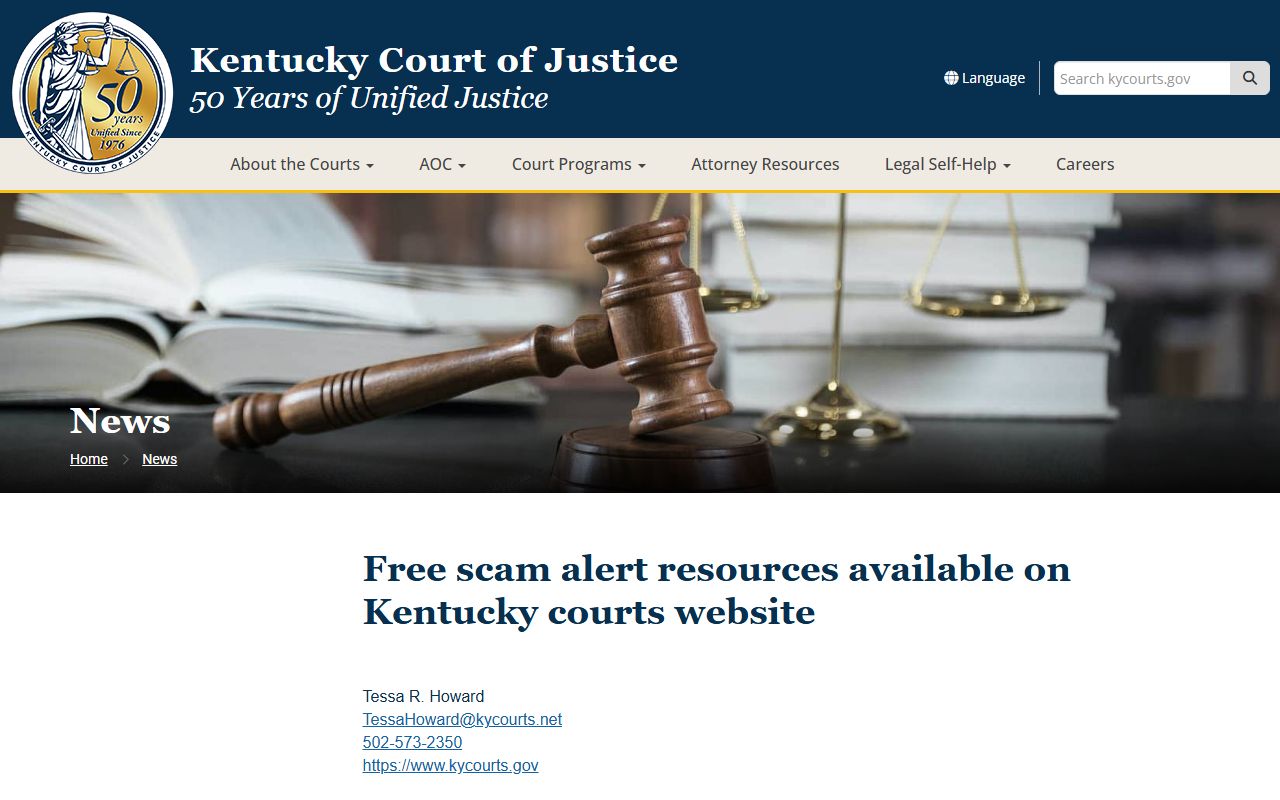 Carter County warrant records KCOJ scam alert page